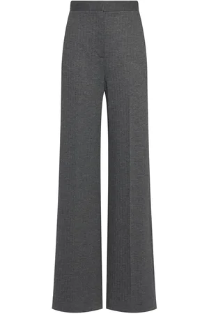 Max Mara Angora Wool Blend Jacquard Wide Pants
