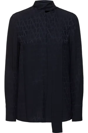 VALENTINO Iconographe Silk Jacquard Shirt W/ Scarf