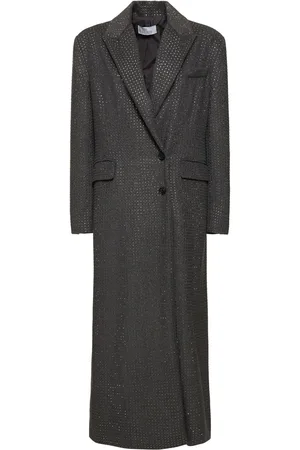 GIUSEPPE DI MORABITO Embellished Wool Blend Long Coat
