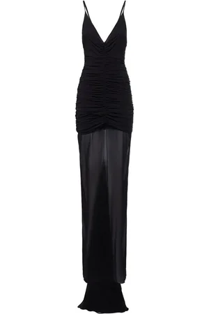 GIUSEPPE DI MORABITO Stretch Silk Chiffon Long Dress