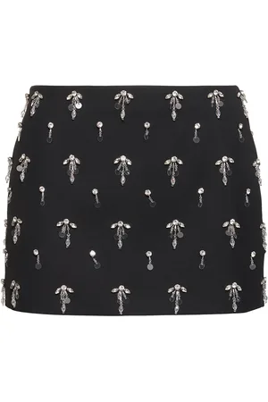 Gucci Embellished Silk Blend Skirt