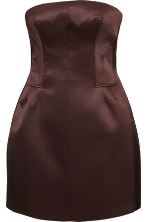 ERMANNO SCERVINO Strapless Stretch Silk Satin Mini Dress