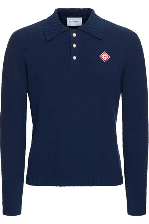 Casablanca Bouclé Cotton Blend Knit Polo