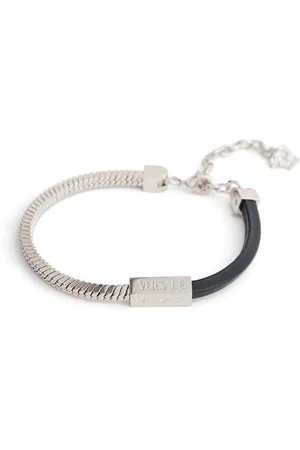 VERSACE Medusa Metal & Leather Bracelet