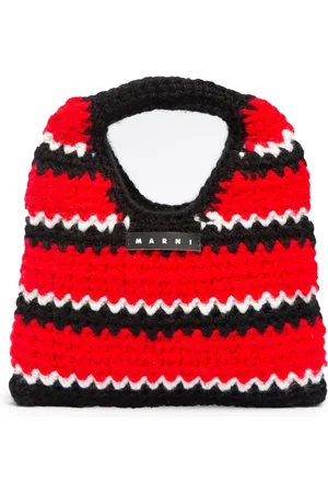 Marni Striped Crochet Mini Top Handle Bag