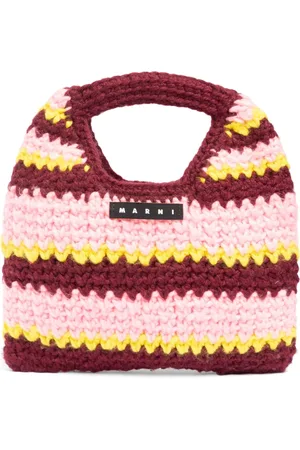 Marni Striped Crochet Mini Top Handle Bag