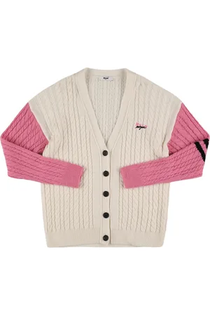 Msgm Wool Blend Cable Knit Cardigan