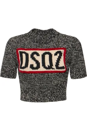 Dsquared2 Short Sleeve Knit Crop Top