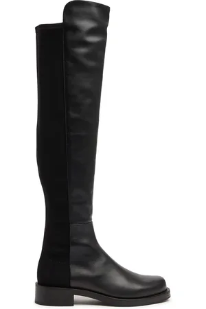 Stuart Weitzman 40mm 5050 Bold Leather & Suede Boots