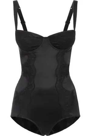 Dolce & Gabbana Silk Satin Stretch Bodysuit W/lace