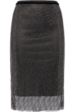 Sportmax Zinnia Embellished Mesh Midi Skirt