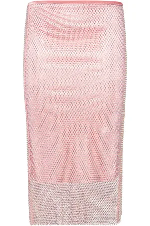Sportmax Zinnia Embellished Mesh Midi Skirt