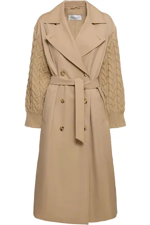 Max Mara Cicladi Wool Knit & Cotton Long Coat