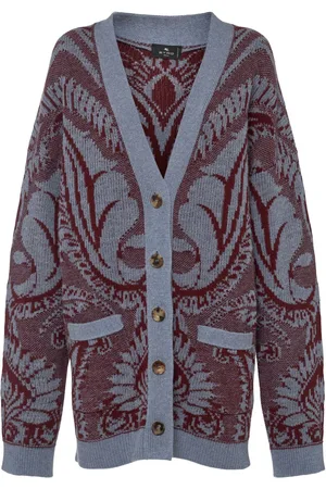 Etro Embroidered Wool Knit Oversized Cardigan