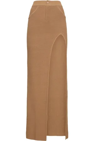 AYA MUSE Faye Knitted Cotton Blend Long Skirt