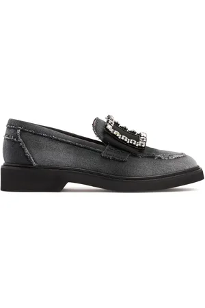 Roger Vivier 25mm Viv Rangers Denim Loafers