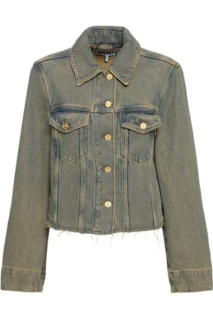 Ganni Overdyed Heavy Cotton Denim Jacket