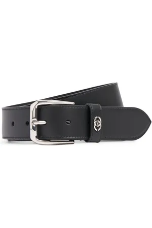 Gucci 3.5cm Squared Buckle Leather Belt