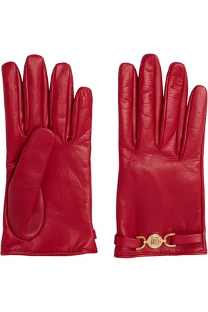 VERSACE Medusa Clamp Leather Gloves