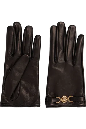 VERSACE Medusa Clamp Leather Gloves