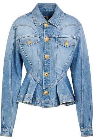 Balmain Denim Ruffled Jacket