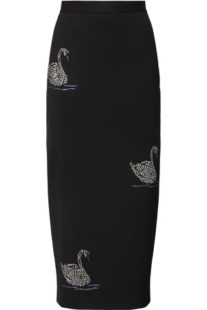 Msgm Embroidered Midi Skirt
