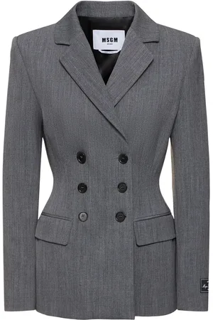 Msgm Fitted Double Breast Wool Blend Jacket