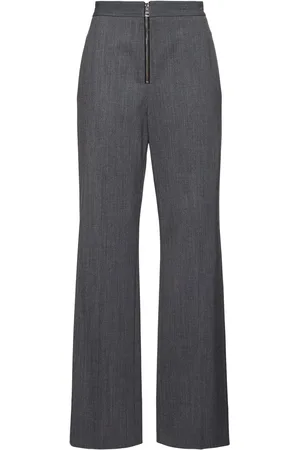 Msgm Wool Blend Straight Pants W/ Zip