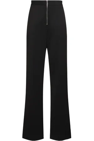 Msgm Wool Blend Straight Pants W/ Zip