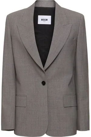 Msgm Wool Blend Tailored Single Breast Jacket