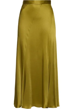 Alberta Ferretti Satin Midi Skirt
