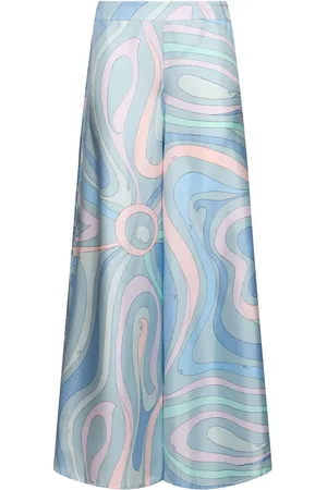 Puccini Printed Silk Twill Wide Pants