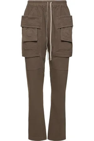 Rick Owens Creatch Cotton Drawstring Cargo Pants