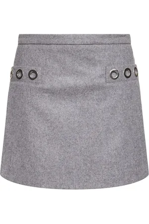 Msgm Wool Knit Embellished Mini Skirt