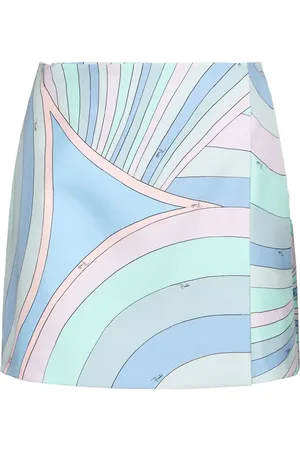 Puccini Printed Silk Twill Mini Wrap Skirt