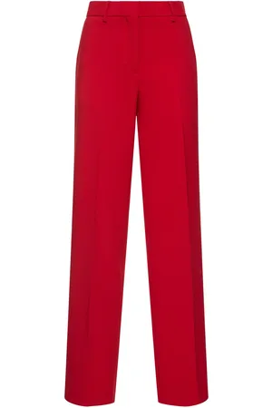 Msgm Double Crepe Cady Flared Pants