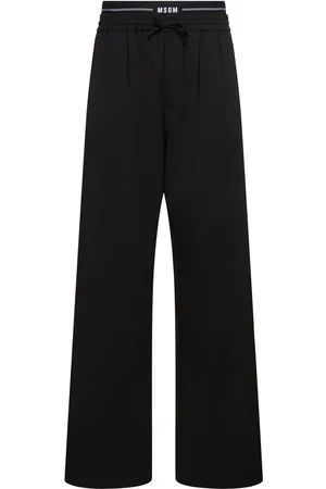 Msgm Solid Lightweight Wool Blend Pants