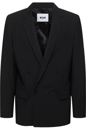 Msgm Solid Lightweight Wool Blend Blazer