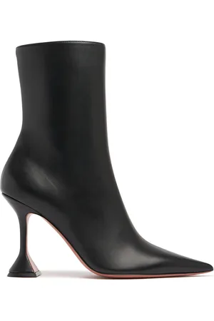Amina Muaddi 95mm Giorgia Leather Ankle Boots