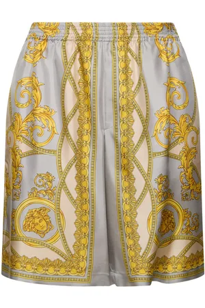VERSACE Baroque Print Silk Shorts