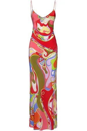 Puccini Printed Silk Long Dress