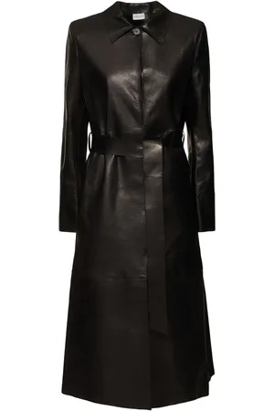 MAGDA BUTRYM Belted Single Breast Leather Coat