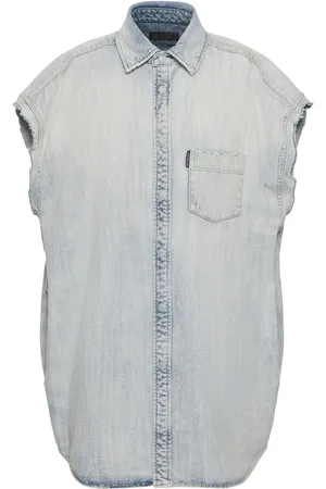 Balenciaga Ripped Sleeve Cotton Shirt