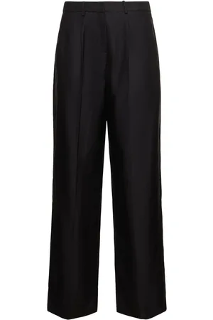 MAGDA BUTRYM Pleated Silk Straight Pants