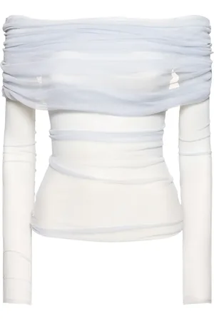 CHRISTOPHER ESBER Draped Tulle Silk Top