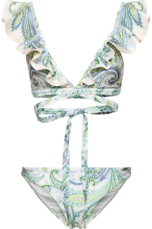 ZIMMERMANN Ottie Lycra Wrap Ruffled Bikini Set