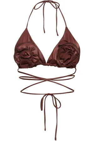 MAGDA BUTRYM Lycra Rose Triangle Bikini Top