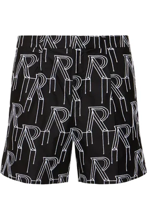 Represent Initial Embroidered Cotton Shorts
