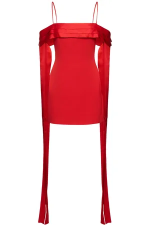 DAVID KOMA Cady & Satin Mini Dress