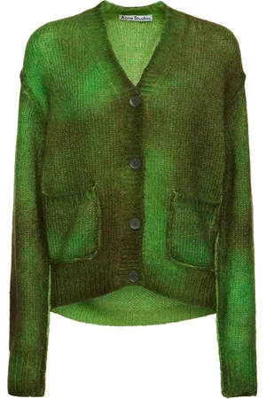 Acne Studios Printed Knit Wool Blend Cardigan